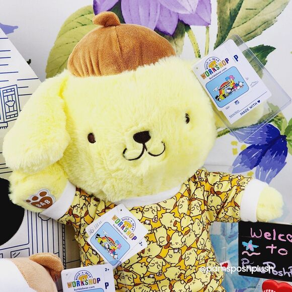 Build A Bear Hello Kitty PomPomPurin & Muffin Mini Sleeper & Slippers Plush - Picture 4 of 16